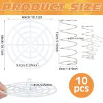 Acellegic 10 Set Fermenting Spring Weight and Plastic Press 4" Diameter Fermenting Jar Mesh Presser Wide Mouth Pickle Can Press Mesh for Canning Pickling Fermentation