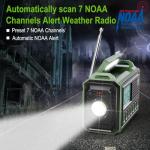 Raynic Emergency Radio, 12000mAh/44400mWh Battery Operated Weather Radio, Solar Hand Crank Radio with AM/FM/SW/NOAA Alert, Cell Phone Charger, Type-C Charging, Flashlight and SOS Siren