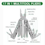 Multitool with Pocket Knife, 28-in-1 Stainless Steel Needle Nose Pliers with Screwdrivers, Self-locking Multi tool EDC Gear with Sheath, Ideal for Survival, Outdoor, Camping