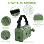 Raynic Emergency Radio, 12000mAh/44400mWh Battery Operated Weather Radio, Solar Hand Crank Radio with AM/FM/SW/NOAA Alert, Cell Phone Charger, Type-C Charging, Flashlight and SOS Siren