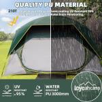 LOYEAHCAMP Tents 4 Person Camping Tent, Easy Setup Waterproof Family Tents for Camping, Portable Dome Tent for Outdoor Camping with Rainfly, Carry Bag DarkGreen
