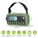 Raynic Emergency Radio, 12000mAh/44400mWh Battery Operated Weather Radio, Solar Hand Crank Radio with AM/FM/SW/NOAA Alert, Cell Phone Charger, Type-C Charging, Flashlight and SOS Siren