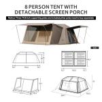 Naturehike Village Camping Tent,4/6/8 Person Tents for Camping, 60S Easy Setup Instant Tent for Family Camping, Car Camping
