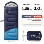 TANSTRIDER Sleeping Bags for Adults Warm Weather,3lb Backpacking Compact Lightweight Camping Sleeping Bag with Compression Sack for Kids,Camping Essentials Gear for Hiking,Travel,Climb,Outdoor, Indoor