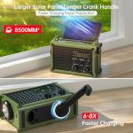 12000mAh/44400mWh Emergency Radio-NOAA Approved Weather Radio with AM/FM Portable Solar Panel/Hand Crank/AC Input Rechargeable Battery and Flashlight SOS Siren Lamp for Indoor/Outdoor Emergencies