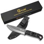 CVLIFE Full Tang Fixed Blade Knife with Sheath,Sharp Blade Made of D2 Steel with Nylon Fiberglass Handle,Survival Knife for Men Outdoor Hunting Camping and EDC Bushcraft,Black