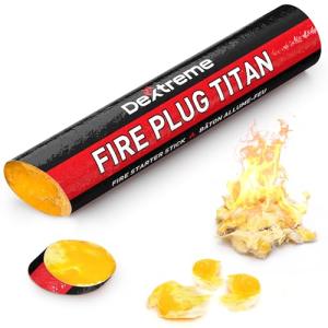 Dextreme Fire Plug Titan - Survival Fire Starting Tinder, Fire Plugs XL, Best Firestarter Stick for Emergency, Survival, Campfire, Bushcraft, and Hiking - Waterproof & Non-Toxic