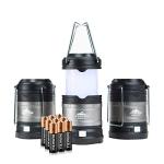Cascade Mountain Tech Pop-Up IPX4 Water-Resistant LED Lantern with 4 Light Modes - 3 Pack