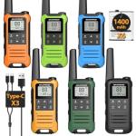 Walkie Talkies Long Range for Adults,FRS Radios 2 Way Radio Rechargeable Long Range Baofeng F22 Walky Talky Walkie-Talkie 1400mAh Battery,NOAA,Flashlight USB Charger for Camping Outdoor (6 Pack)