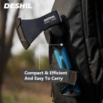 10” Outdoor Hatchet Forged Carbon Steel Heat Treated Hand Tool, Fiberglass Shock Reduction Handle with Anti-Slip Grip