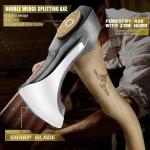 Purple Dragon Camping Hatchet 14.7 Inch Hand Forged Splitting Axe - Outdoor Wood Splitting Chopping & Carving Tool with Leather Sheath Bushcraft Survival Wooden for Men and Women