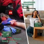 20000mAh / 74000mWh Emergency Radio, Solar Hand Crank Radio AM/FM/NOAA Weather Radio, with Power Bank Phone Charger, SOS Alarm, Flashlight & Reading Lamp for Emergencies Hurricane Camping