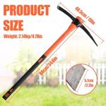REILEIHODE Pick Axe for Digging Heavy Duty Mattock with 34.6” Fiberglass Handle, Shock Absorbing & Ergonomic Anti-Slip, Multipurpose Garden Pick Axe for Landscaping, Digging, Outdoor Camping