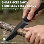 Sinkzaico SK2 Fixed Blade Knife 4Cr13 Steel Blade Nylon Fiberglass Handle Full Tang EDC Tool Knifes for Outdoor Camping Hunting Fishing Hiking