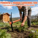 REILEIHODE Pick Axe for Digging Heavy Duty Mattock with 34.6” Fiberglass Handle, Shock Absorbing & Ergonomic Anti-Slip, Multipurpose Garden Pick Axe for Landscaping, Digging, Outdoor Camping