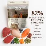 360 Pet Nutrition Freeze-Dried Raw Dog Food, High Protein, Complete Balanced Meal with Beef, Chicken,Organs, Whitefish, Omega-3, Fruit&Veg, Superfoods, No Fillers, 16oz Food/Bites/Kibble (Multi Meat)