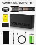 VOLISABER LED Flashlights High Lumens Rechargeable, 4000 Lumens Tactical Super Bright Flashlight with Ignition Lens, 6 Modes Waterproof Flash Light for Camping & Emergency Home Gift