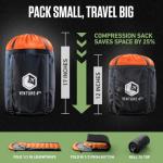 VENTURE 4TH 3-Season XXL Backpacking Sleeping Bag, Camping Sleeping Bags for Adults & Kids - Lightweight, Comfortable, Water Resistant, Ideal for Hiking, Camping & Outdoor – Orange/Gray