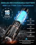 VOLISABER LED Flashlights High Lumens Rechargeable, 4000 Lumens Tactical Super Bright Flashlight with Ignition Lens, 6 Modes Waterproof Flash Light for Camping & Emergency Home Gift