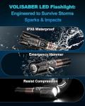 VOLISABER LED Flashlights High Lumens Rechargeable, 4000 Lumens Tactical Super Bright Flashlight with Ignition Lens, 6 Modes Waterproof Flash Light for Camping & Emergency Home Gift
