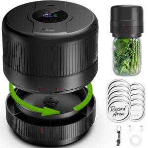 Wothfav Mason Jar Vacuum Sealer Kit, Electric Sealer for Wide, Regular Mouth Mason Jars, Portable Vacuum Sealer for Jars, Birthday Gifts for Her, Gifts for Mom, Grandma