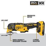 DEWALT 20V Oscillating Tool, Cordless, Wood Blades, Sandpaper, Tool Bag, Battery and Charger Included (DCS356SD1)