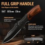 Tactical Spring Assisted Knife with Wood Handle