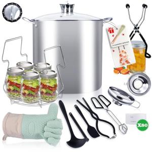 Canning Pot-Canning supplies starter kit, Stainless Steel Canning Tool Kit，Water bath canner with rack for canning.