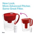 Brita Metro Water Filter Pitcher with SmartLight Change Indicator, BPA-Free, Replaces 1,800 Plastic Water Bottles a Year, Lasts Two Months, Includes 1 Filter, Small - 6-Cup Capacity, Fiery Red
