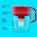 Brita Metro Water Filter Pitcher with SmartLight Change Indicator, BPA-Free, Replaces 1,800 Plastic Water Bottles a Year, Lasts Two Months, Includes 1 Filter, Small - 6-Cup Capacity, Fiery Red
