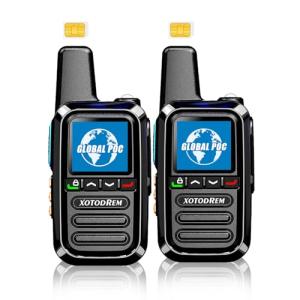 Global Lifetime Free Walkie Talkies Unlimited Range 4G LTE PoC(Push-to-Talk Over Cellular) Radios Nationwide PTT Two Way Radios Long Distance for Family, Logistics, Company 2pcs with sim Card (2PCS)