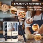 77L Sourdough Starter Jar, 35 oz Sourdough Starter Kit with Date Marker Feeding Band, Thermometer, Food-Grade Scraper, Cloth Cover and Acacia Wood Lid, Sourdough Bread Baking Supplies