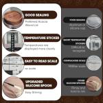 77L Sourdough Starter Jar, 35 oz Sourdough Starter Kit with Date Marker Feeding Band, Thermometer, Food-Grade Scraper, Cloth Cover and Acacia Wood Lid, Sourdough Bread Baking Supplies