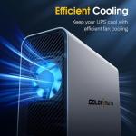 GOLDENMATE 1000VA/600W Lithium UPS Battery Backup and Surge Protector, Backup Battery Power Supply with LiFePO4 Batteries(153.6 Wh), Sinewave UPS System, 10 Years Lifespan, 8-Outlets, LCD Display