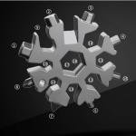 3 Pack 18-in-1 Snowflake Multi Tool, Stainless Steel Snowflake Multi-Tool Bottle Opener/Flat Phillips Screwdriver Kit/Wrench, 18 in 1 Stainless Multitool (Standard, Stainless)