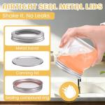 BIGIVACA 16 oz Wide Mouth Mason Jars, 12 Pack Overnight Oats Containers with Lids - Fruit Carved Design Glass Canning Jars for Food Storage, Preserving, Pickling, Meal Prep, DIY Crafts and Home Decor