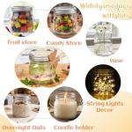 BIGIVACA 16 oz Wide Mouth Mason Jars, 12 Pack Overnight Oats Containers with Lids - Fruit Carved Design Glass Canning Jars for Food Storage, Preserving, Pickling, Meal Prep, DIY Crafts and Home Decor