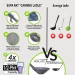 Supa Ant Canning Supplies Starter Kit with Stainless Steel Water Bath Canning Pot - XL Ladle + Measuring Cups, Funnel, Tongs, Jar Lifter and Wrench, Lid Lifter, Bubble Popper, 90x Labels (Food Grade)