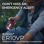 Midland® - ER10VP Weather Radio with Flashlight & Emergency Alert - AM/FM Radio - Compact and Easy to Carry - SOS Strobe Signal and Headphone Jack