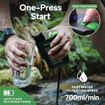 Greeshow Electric Portable Water Filter Camping with Solar Panel/Hand Crank/USB Charging/Emergency Light for Survival Hiking Backpacking Travel Outdoor, Phone Charger, GS-2811, 0.01 Micron 5-Stage