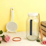 PEDOBALI 12 Pcs Complete Kefir Starter Kit with Plastic Lid, Cotton Cloth, Nylon Mesh Strainer, Cover and Wooden Spoon 64 oz Kombucha Fermenter Kit Wide Mouth Mason Jar Fermenter Jar for Home Brewing