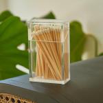 Clear Acrylic Match Case – 4 in Safety Matches – White Match Tip - Natural Wood Stick (White/Natural)