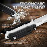 Dragon Creek Fixed Blade Knife - Outdoor Survival Knife for Camping Hiking Birthday Gift Men Silver