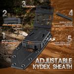 Dragon Creek Fixed Blade Knife - Outdoor Survival Knife for Camping Hiking Birthday Gift Men Silver