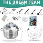 Canning Pot-Canning supplies starter kit, Stainless Steel Canning Tool Kit, Water bath canner with rack for canning