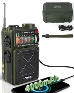 Emergency Crank Radio with Bluetooth and Flashlight