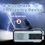 Emergency Weather Radio, Emergency Hand Crank Solar Weather Radio, 18500mWh Rechargeable Emergency Hand Crank Radio, AM/FM NOAA Weather Radio, Emergency Radio with LED Flashlight & Reading Lamp