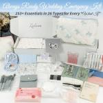 Bridal Emergency Kit for Wedding - 253+ Piece Wedding Essentials Survival Set for Team Bride, 26 Tool Types Must Haves & Portable Travel Kit with Makeup Bag for Wedding Day