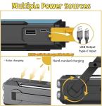 Emergency Weather Radio, Emergency Hand Crank Solar Weather Radio, 18500mWh Rechargeable Emergency Hand Crank Radio, AM/FM NOAA Weather Radio, Emergency Radio with LED Flashlight & Reading Lamp