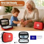 Gemmac 140pcs Emergency Survival Gear with First Aid Kit and 2000mAh Battery Hand Crank Emergency Radio for Hurricane Preparedness,Car Survival Kit and Travel Medicine Kit for Hiking,Hunting,and Home